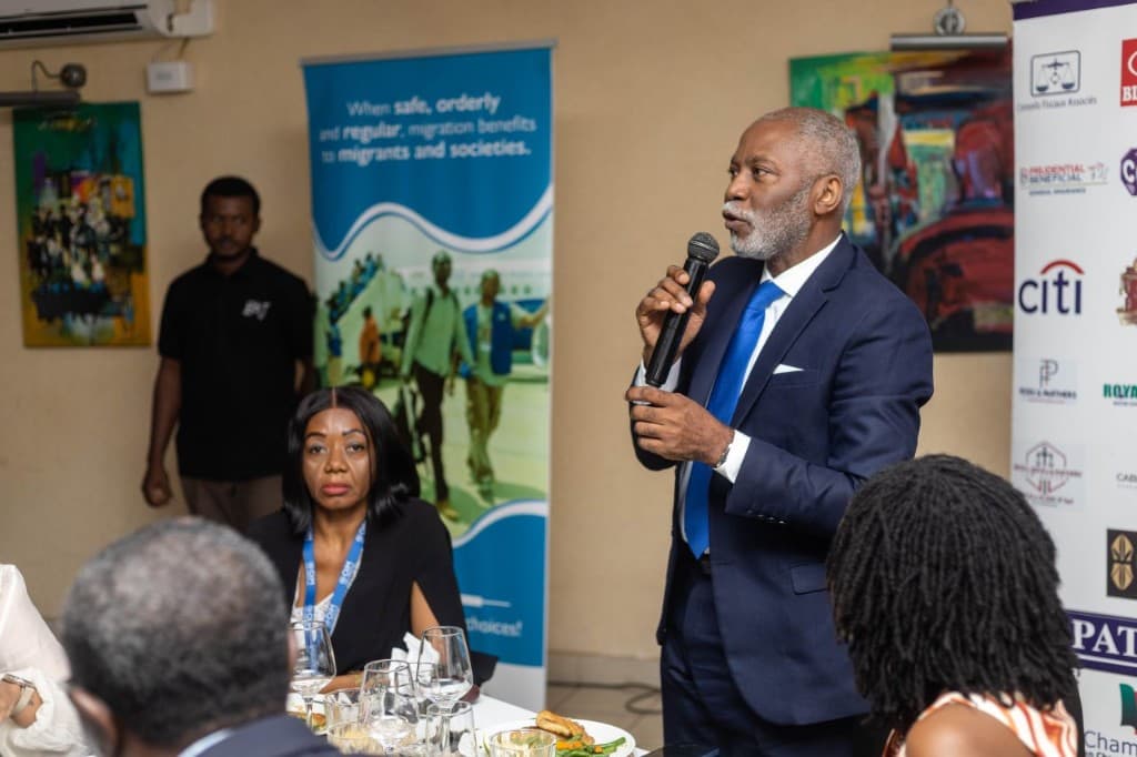AmCham Cameroon event — guest speaker addressing members